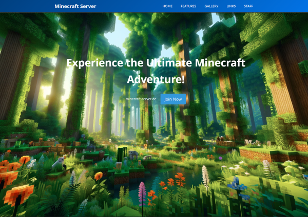 Minecraft Server Landing Page DE+EN